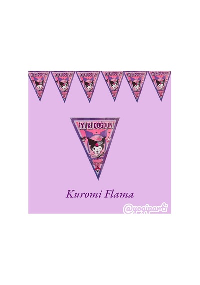 Kuromi İyiki Doğdun Yazılı Flama Doğum Günü Süsü Diğer