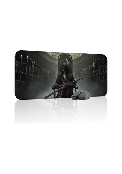 Bloodborne Kaymaz Dikişli Kauçuk Oyuncu Mousepad V1 - 70x30 Xl Gaming Mouse Pad Fare Altlığı