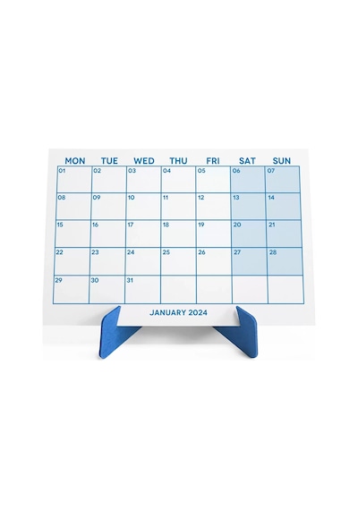 Mavi Renkli Aylık Planlama 2027 Takvim, 2027 Masa Takvimi, Blue Color Monthly Planner Calendar