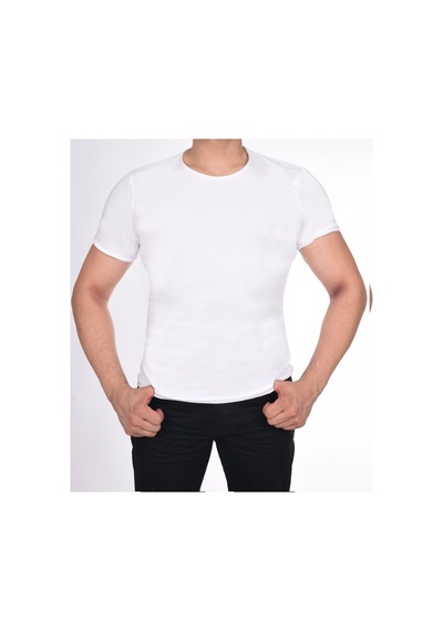 Black Steel Süprem Kısa Kol Pis Dikiş Slimfit Düz Tshırt-1884 (486520446)
