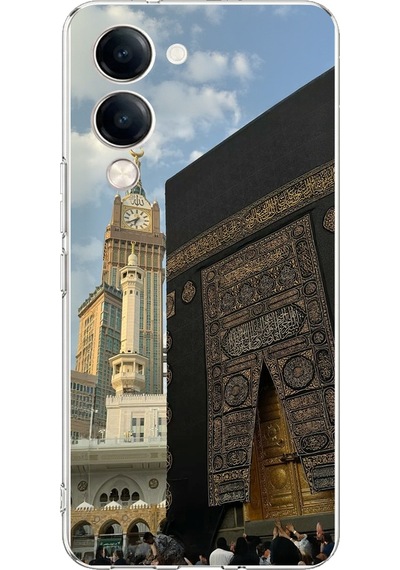 Vivo Y04 Uyumlu Manevi Huzur Kabe Kapısı Umre Baskılı Silikon Kılıf Renkli