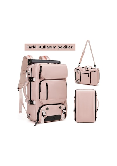 Ayakkabı Bölmeli Su Geçirmez Spor & Seyahat Sırt Çantası 30l 16 Laptop Bölmeli Pembe