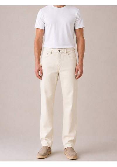 Xint Naturel Keten Karışımlı Regular Fit Pantolon 100731 Bej