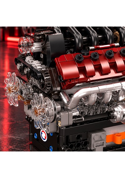 Mould King 10227 V8 Motor Ve Şanzıman Yapım Seti 787 Parça