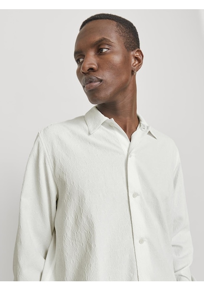 Jack & Jones Erkek Uzun Kollu Desenli Gömlek - Blatrend - 12278765 White