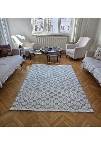 Elvey Home Monaco 221 Krem A.gri İskandinav Sisal Bukle Bohem Yumuşak Özel Ölçü Salon Koridor Mutfak Halısı 0221-krem/a.gri