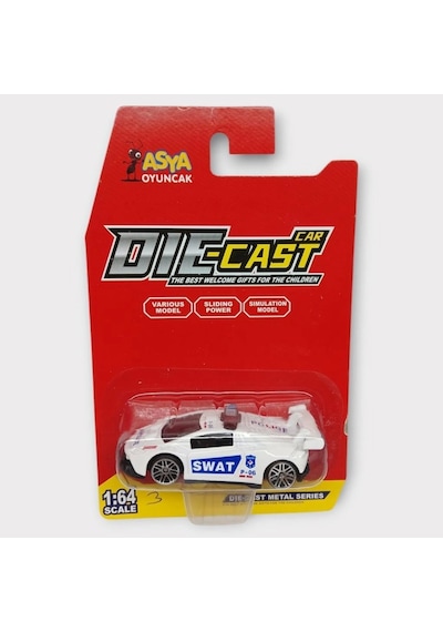 Metal Mini Polis Arabası 8 Cm - Polis - 3 Lisinya