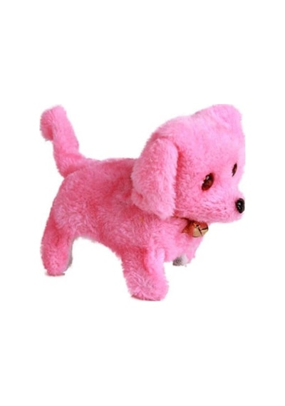 Pembe Peluş Sesli Havlayan Yürüyen Pilli Oyuncak Köpek Pembe