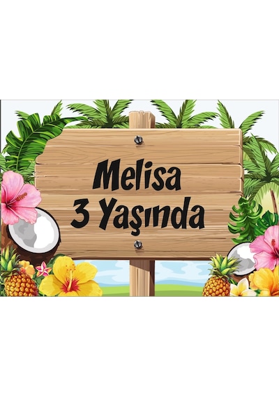 Hawaii Tabela Doğum Günü Afişi 50x70 Cm Diğer