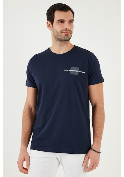 Buratti Bisiklet Yaka Pamuklu Slim Fit Erkek T Shirt 541There Lacivert