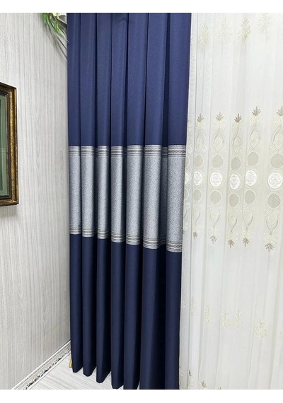 Nivemeshome Manavgat Lacivert Ft632113 V-507 1/3 Sık Pileli Fon Perde Apm Lacivert