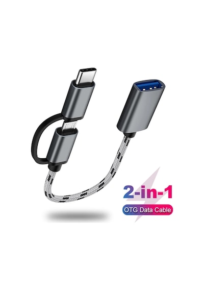 Usb To Type C Micro Usb Otg Kablo 2 İn 1 Yeni Nesil Bağlantı Tipleri Usb Data Şarj Çeviricisi