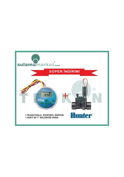 Hunter Node100 + Pgv1009V Pilli Zamanlayıcı Ve Vana Seti