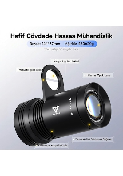 Photoolex Quantum Zoom Gobo Projektör Iıı Işık Efekti Aparatı - Ph-314-pl