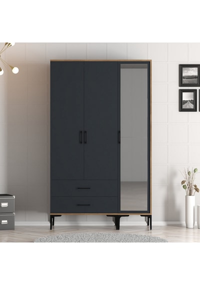Variant Kumsal 3 Kapılı Rt Gardrop - Ceviz / Antrasit