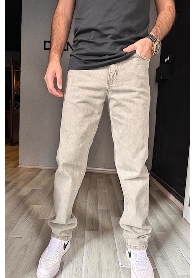 Kaizer Denim Erkek Haki Baggy Pantolon-Erkek Açık Haki