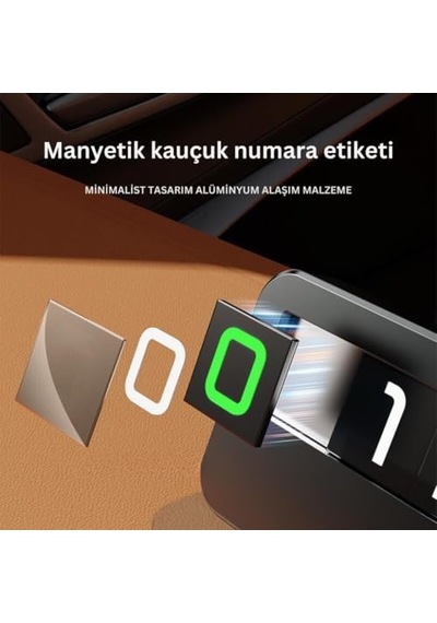 Coofbe Premıum Deri Alaşım Gizlenebilir Araç Park Telefon Numaratörü Geçici Park Telefon Numaratörü Diğer