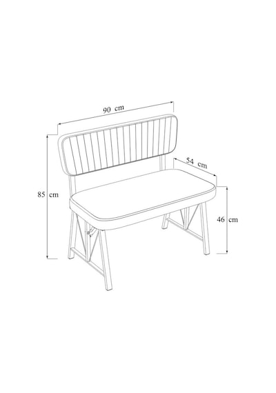 Mygusi Hayat 2 Sandalyeli 1 Bench Yemek Masa Takımı Atlantik Çam Siyah