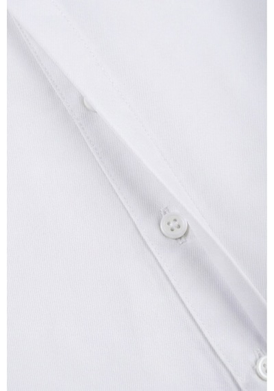 Deepsea Beyaz Slim Fit Likralı Kolay Ütülenebilir Gizli Düğmeli Erkek Gömlek 2602614