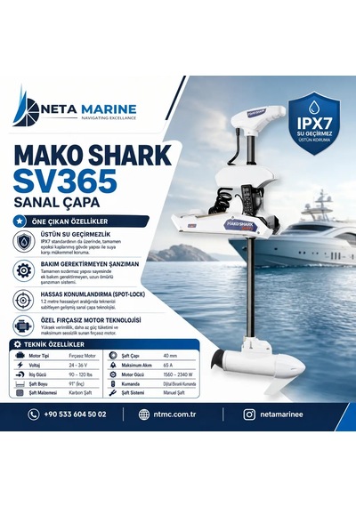 Mako Shark Sanvu 365 Sanal Çapa Motoru 24v/36v 90-120 Lbs Fırçasız