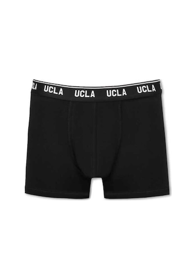 Ucla Irvıne Siyah Bel Bantlı Jakarlı Standard Fit Erkek Boxer Siyah