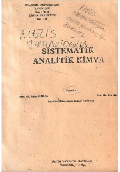 Sistematik Analitik Kimya - Emin Ulusoy