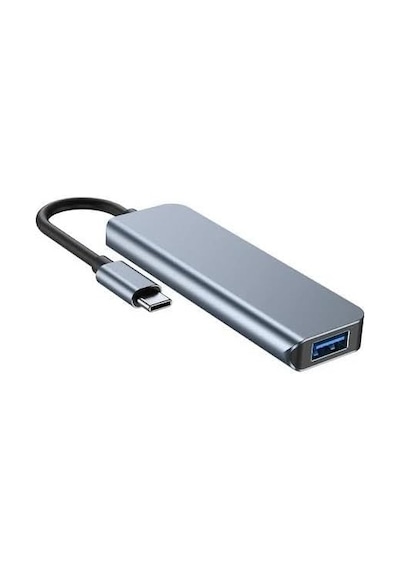 Usb Ve Type-c 4 In 1 Usb 3.0 Hub Alüminyum Gövde Usb Çoklayıcı Hub Type-c Girişli