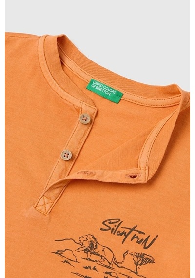 United Colors Of Benetton Erkek Çocuk Turuncu Baskı Detaylı Düğmeli Yuvarlak Yaka T-shirt 6-14 Yaş -2853 United Colors Of Benetton Erkek Çocuk Turuncu Baskı Detaylı Düğmeli Yuvarlak Yaka T-shirt 6-14 Yaş -2853