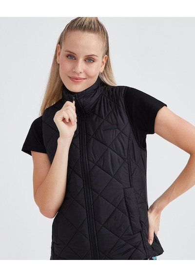 Skechers W Outerwear Padded Vest Kadın Siyah Yelek S232433-001 Siyah