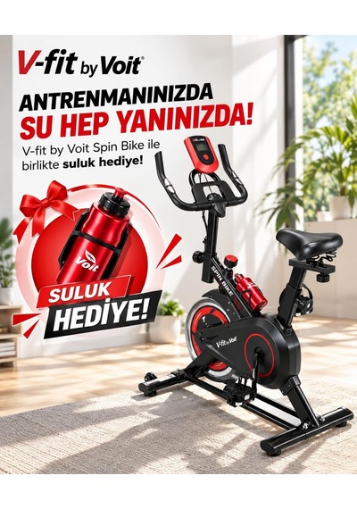 Vfit V-fit By Sb100 Pro Spin Bike Kondisyon Bisikleti Nabız Ölçerli, Direnci Ayarlanabilir Suluk Hediyeli