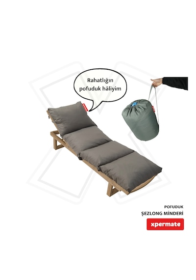 Xpermate Pofuduk Şezlong Minderi 60x180x12cm Su İtici, Antrasit