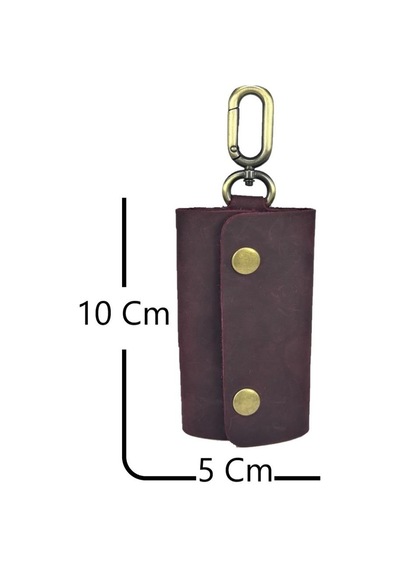 Hakiki Deri Antik Anahtarlık Crazy Bordo