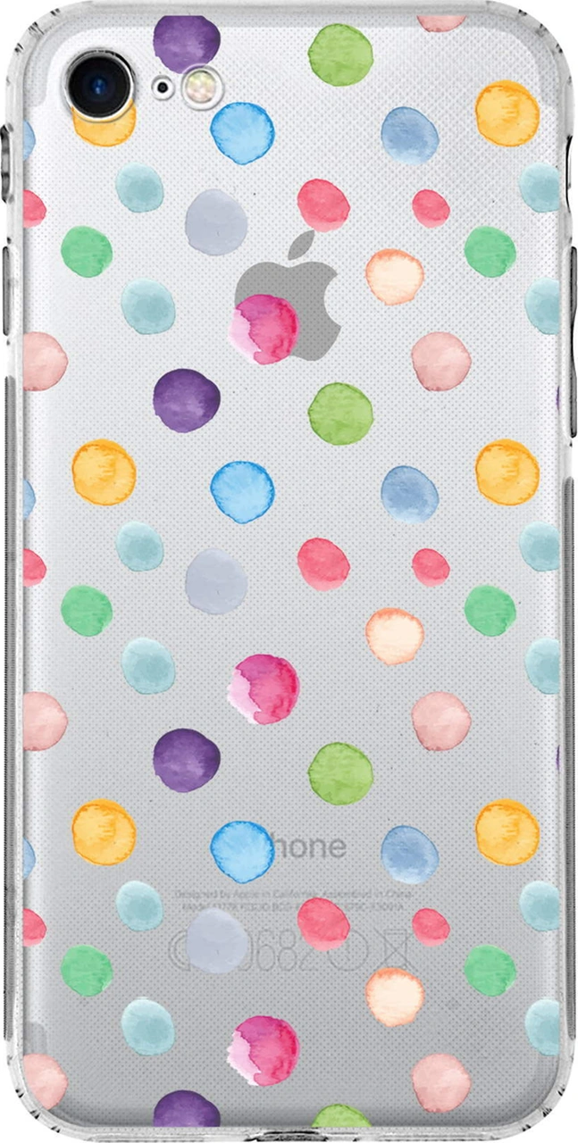Apple Uyumlu iPhone 7 İle Water Color 6 Kamera Korumalı Şeffaf Kılıf