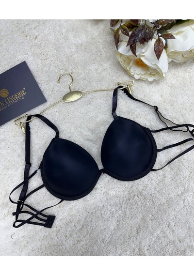 Le Jardin Valeria Biyeli Taşlı Mikro Push-up Arkası İp Detaylı Sü Siyah