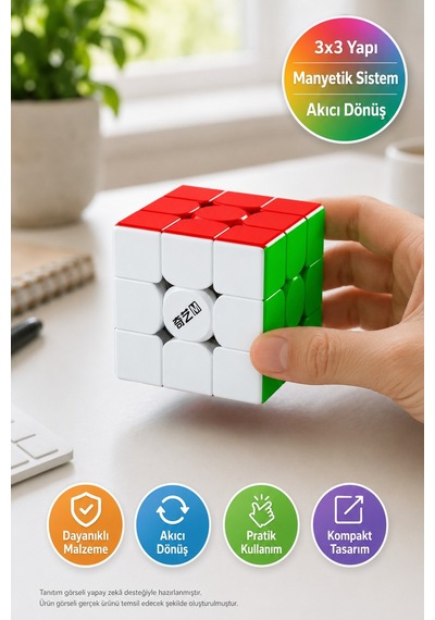 Qiyi M Pro V2 Flagship Manyetik Rubik Küp 3x3 Stickerless Profesyonel Hız Küpü 5,55 Cm