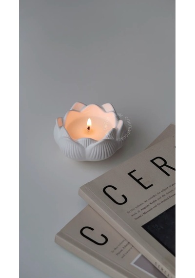 Bernami Biblo Pinterest Dekoratif Lotus Model Kokulu Tabaklı Mum Seti
