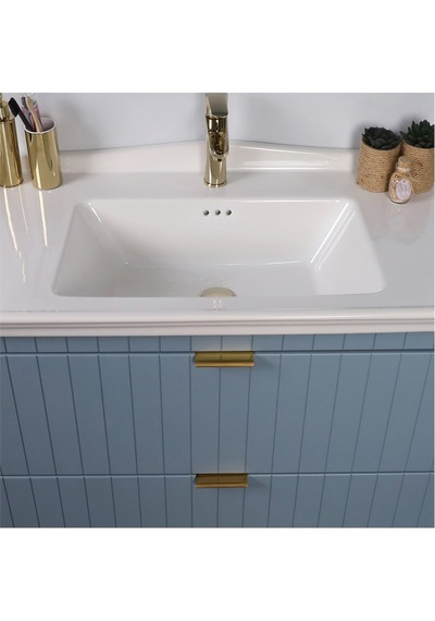 Kobos Noble 80 Cm Banyo Dolabı Seti Light Blue Mavi Kobos Noble 80 Cm Banyo Dolabı Seti Light Blue Mavi