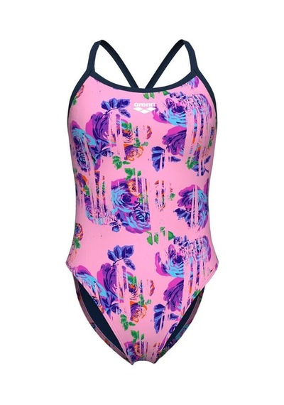 Women's Arena Rose Texture Swımsuıt Xcross Back Kadın Yüzücü Mayosu Çok Renkli