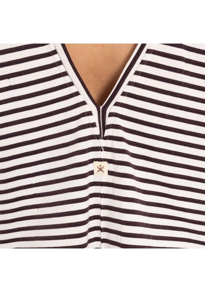 Inguz Stripe %100 Pamuk Şort Tulum Siyah - Beyaz