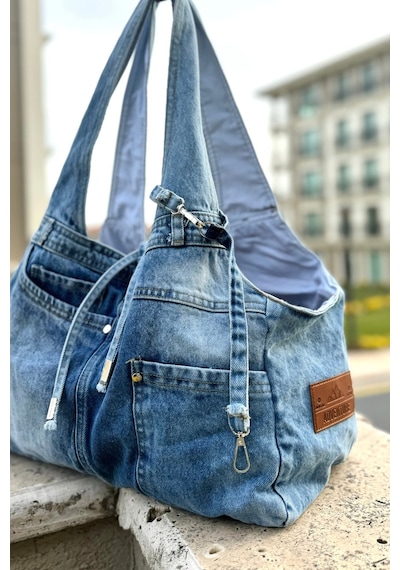 Salya Store Yeni Jean Köpek Taşıma Çantası Küçük Irklar