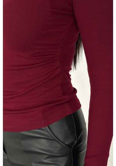 Noa & Noa Kadın Omuz Açık Fit Bluz Burgundy Glow bordo Noa & Noa Kadın Omuz Açık Fit Bluz Burgundy Glow bordo