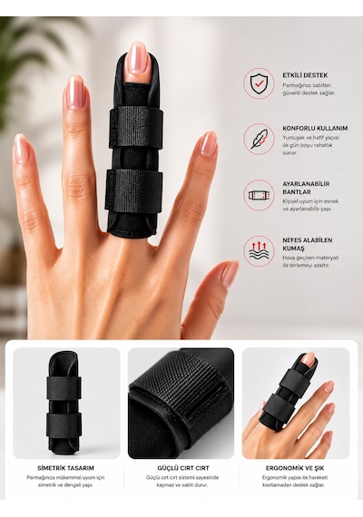 Parmak Ateli Ayarlanabilir Parmak Sabitleyici Atel Nefes Alabilen Parmak Koruyucu Aparat Finger Splint