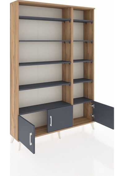 Arges Dolap 10 Raflı 3 Kapaklı 132x30x195 Çam-antrasit/antrasit Antrasıt/antrasıt Arges Dolap 10 Raflı 3 Kapaklı 132x30x195 Çam-antrasit/antrasit Antrasıt/antrasıt