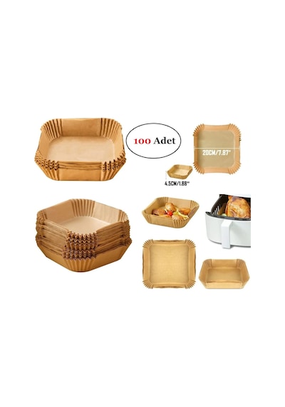 Airfreyer Fritöz Kağıdı Kare Xl / Xxl 100lü Diğer