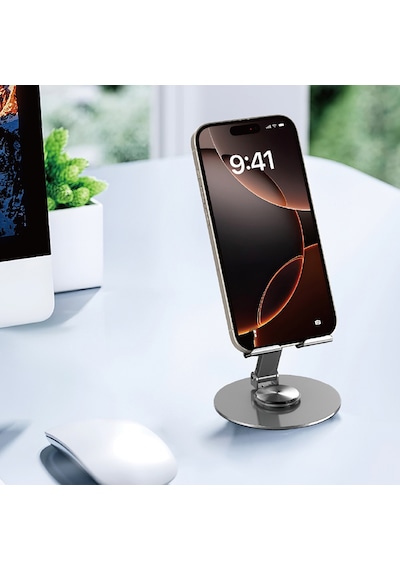 Wiwu Zm-014 Taşınabilir Katlanabilir 360 Derece Dönebilen Metal Telefon Ve Tablet Standı Gri