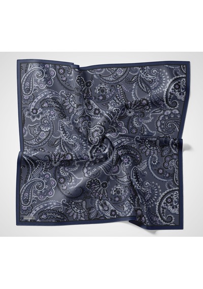 Silk Home Viskon Velora Eşarp Dört Mevsim Etro Desen Koyu Mor 90x90 Çok Renkli