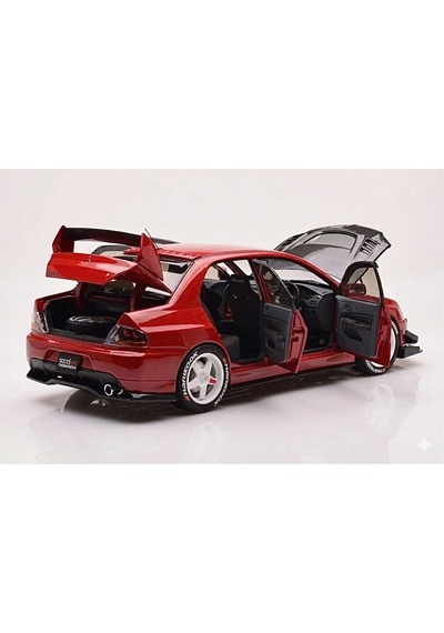 Hobiez World 1:24 Lisanslı Metal Mitsubishi Lancer Evolution Ix Kapısı Kaputu Ve Bagajı Açılan Model Araba Kırmızı