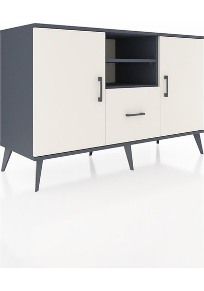 Hyperion Konsol 4 Raflı Tek Çekmeceli 2 Kapaklı 132x44x83 Antrasit-aytaşı Aytaşı Hyperion Konsol 4 Raflı Tek Çekmeceli 2 Kapaklı 132x44x83 Antrasit-aytaşı Aytaşı