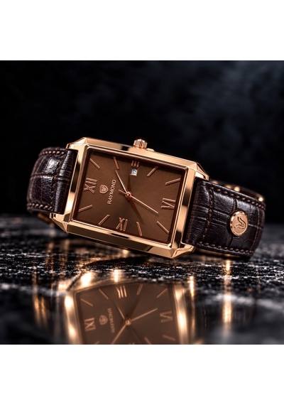 Deri Kordon Erkek Kol Saati Rose Gold