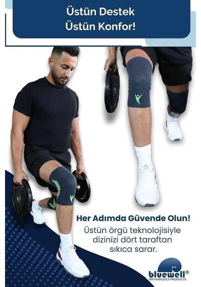 Ortopedik Sporcu Dizliği Elastik, Çift Taraflı, Medikal Destekli, Voleybol, Fitness, Basketbol, Unisex Dizlik 2x Genel